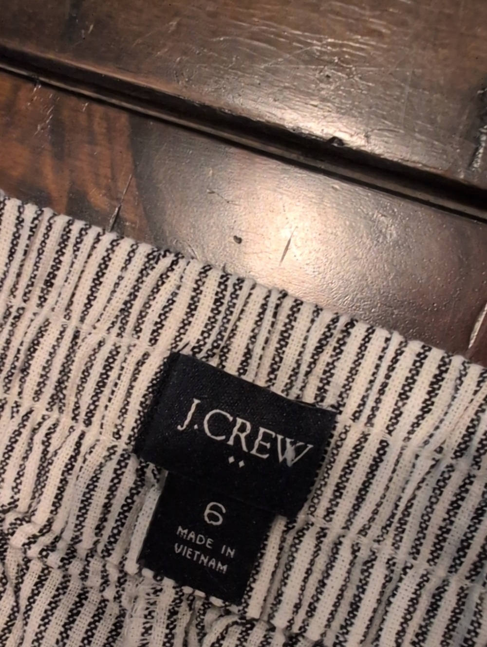 J. Crew Striped Linen Cotton Blend Drawstring Pants - Picture 5 of 8